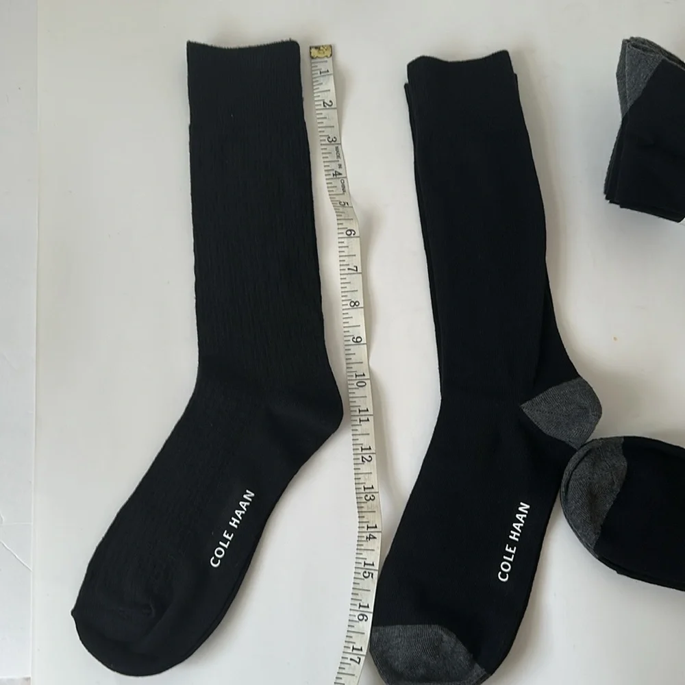 Socks Cole Haan 6 Pairs Men's Black and Gray Dress Socks